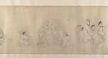 Family Visit, Unidentified artist, Handscroll; ink and color on paper, China