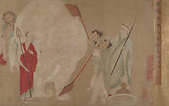 Washing the Sacred Elephant, Unidentified artist, Handscroll; ink and color on silk, China