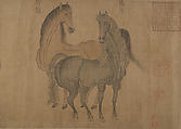 Eight Horses, Attributed to Zhao Mengfu (Chinese, 1254–1322), Handscroll; ink and color on silk, China