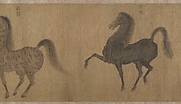 Eight Horses, Attributed to Zhao Mengfu (Chinese, 1254–1322), Handscroll; ink and color on silk, China