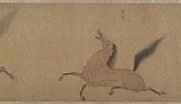 Eight Horses, Attributed to Zhao Mengfu (Chinese, 1254–1322), Handscroll; ink and color on silk, China