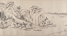 River Landscape in Autumn, Attributed to Luo Mu (Chinese, 1622–1706), Handscroll; ink on paper, China