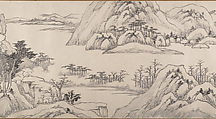 River Landscape in Autumn, Attributed to Luo Mu (Chinese, 1622–1706), Handscroll; ink on paper, China