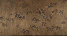 The Hundred Horses, Unidentified artist, Handscroll; ink and color on silk, China