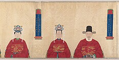Portrait scroll of seven generations of the same family, Unidentified artist, Handscroll; ink and color on silk, China