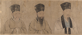 Twenty-five bust portraits of famous scholars, Unidentified artist, Handscroll; ink and color on paper, China