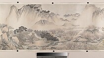 Landscape of the four seasons in the styles of old masters, Wei Zhike (Chinese, active ca. 1600–after 1636), Handscroll; ink and color on paper, China