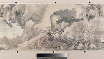 Landscape of the four seasons in the styles of old masters, Wei Zhike (Chinese, active ca. 1600–after 1636), Handscroll; ink and color on paper, China