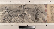 Winter landscape, Attributed to Jiang Song (Chinese, first half 16th century), Handscroll; ink and color on paper, China