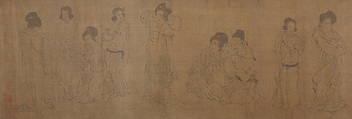 In the Palace, Unidentified artist Chinese, active early 12th century, Handscroll; ink and touches of color on silk, China