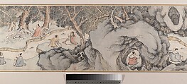 Gathering at the Orchid Pavilion, Qian Gu (Chinese, 1508–ca. 1578), Handscroll; ink and color on paper, China