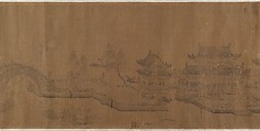 Dragon Boat Regatta on Jinming Lake, After Wang Zhenpeng (Chinese, active ca. 1275–1330), Handscroll; ink on silk, China
