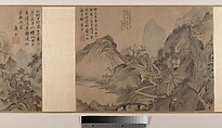Landscapes, Tang Yin (Chinese, 1470–1524), Eight album leaves mounted as a handscroll; ink and color on silk, China