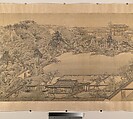 View of a Garden Villa, After Yuan Jiang (active ca.1680–ca.1730), Handscroll; ink and color on silk, China