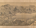 View of a Garden Villa, After Yuan Jiang (active ca.1680–ca.1730), Handscroll; ink and color on silk, China
