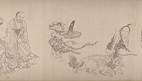 The Sixteen Luohans, Attributed to Qiu Ying (Chinese, ca. 1495–1552), Handscroll; ink on paper, China