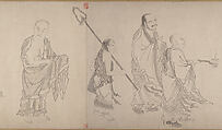 The Sixteen Luohans, Attributed to Qiu Ying (Chinese, ca. 1495–1552), Handscroll; ink on paper, China