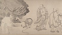 The Sixteen Luohans, Attributed to Qiu Ying (Chinese, ca. 1495–1552), Handscroll; ink on paper, China