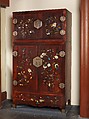 Wardrobe, Wood with inlay of mother-of-pearl, amber, glass, ivory, and other materials, China