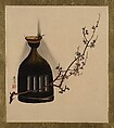 Lacquer Paintings of Various Subjects: Plum Branch with Oil Lamp, Shibata Zeshin Japanese, Lacquer on paper, Japan