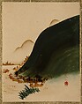 Mountains and Houses, Shibata Zeshin Japanese, Album leaf; lacquer on paper, Japan
