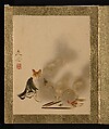 Fox by Mystic Fire, Shibata Zeshin Japanese, Album leaf; lacquer on paper, Japan