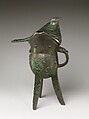 Covered Wine Cup (Jiao), Bronze, China