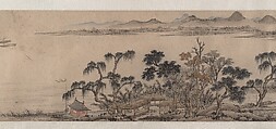 Pavilion of the Hovering Rainbow Bridge, Unidentified artist Chinese, Handscroll; ink and color on paper, China