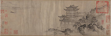 The Pavilion of Prince Teng, Tang Di (Chinese, ca. 1287–1355), Handscroll; ink on paper, China