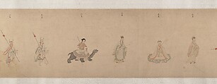 Divinities of the Planets and Constellations, Attributed to Qiu Ying (Chinese, ca. 1495–1552), Handscroll; ink and color on paper, China