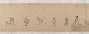 Divinities of the Planets and Constellations, Attributed to Qiu Ying (Chinese, ca. 1495–1552), Handscroll; ink and color on paper, China