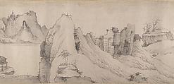 River Scene in Winter, Unidentified artist, Handscroll; ink on paper, China