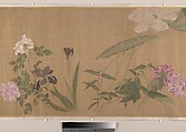 One Hundred Flowers, After Yun Shouping (Chinese, 1633–1690), Handscroll; ink and color on silk, China