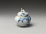 Incense Burner with Cover, White porcelain decorated with blue under the glaze (Hirado ware), Japan
