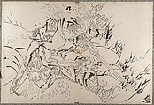 Album of Sketches by Katsushika Hokusai and His Disciples, Katsushika Hokusai (Japanese, Tokyo (Edo) 1760–1849 Tokyo (Edo)), Album of ninety-seven leaves; ink and color on paper, Japan