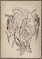 Album of Sketches by Katsushika Hokusai and His Disciples, Katsushika Hokusai (Japanese, Tokyo (Edo) 1760–1849 Tokyo (Edo)), Album of ninety-seven leaves; ink and color on paper, Japan