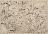 Album of Sketches by Katsushika Hokusai and His Disciples, Katsushika Hokusai (Japanese, Tokyo (Edo) 1760–1849 Tokyo (Edo)), Album of ninety-seven leaves; ink and color on paper, Japan