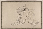 Album of Sketches by Katsushika Hokusai and His Disciples, Katsushika Hokusai (Japanese, Tokyo (Edo) 1760–1849 Tokyo (Edo)), Album of ninety-seven leaves; ink and color on paper, Japan