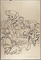 Album of Sketches by Katsushika Hokusai and His Disciples, Katsushika Hokusai (Japanese, Tokyo (Edo) 1760–1849 Tokyo (Edo)), Album of ninety-seven leaves; ink and color on paper, Japan