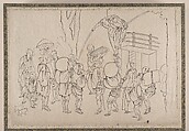 Album of Sketches by Katsushika Hokusai and His Disciples, Katsushika Hokusai (Japanese, Tokyo (Edo) 1760–1849 Tokyo (Edo)), Album of ninety-seven leaves; ink and color on paper, Japan