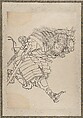 Album of Sketches by Katsushika Hokusai and His Disciples, Katsushika Hokusai (Japanese, Tokyo (Edo) 1760–1849 Tokyo (Edo)) and others, Album of one hundred and nine leaves; ink on paper, ink and color on paper, Japan