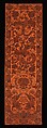 Chair strip with Lions and Phoenixes, Cut and voided silk velvet, China