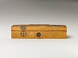 Covered Box with Design of Pine, Bamboo, and Cherry Blossom, Sprinkled gold on lacquer (maki-e), Japan
