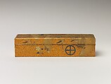 Covered Box with Design of Pine, Bamboo, and Cherry Blossom, Sprinkled gold on lacquer (maki-e), Japan