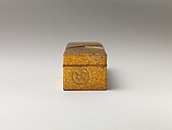 Covered Box with Design of Pine, Bamboo, and Cherry Blossom, Sprinkled gold on lacquer (maki-e), Japan
