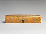 Letter Box with Pine, Bamboo, Plum Blossom, and Family Crests, Lacquered wood with gold and silver hiramaki-e, cut-out gold foil on nashiji ground (part of a wedding set), Japan