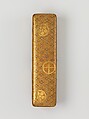 Letter Box with Pine, Bamboo, Plum Blossom, and Family Crests, Lacquered wood with gold and silver hiramaki-e, cut-out gold foil on nashiji ground (part of a wedding set), Japan