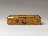 Box with Design of Pine, Bamboo, and Cherry Blossom, Sprinkled gold on lacquer (maki-e), Japan