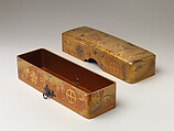 Box with Design of Pine, Bamboo, and Cherry Blossom, Sprinkled gold on lacquer (maki-e), Japan