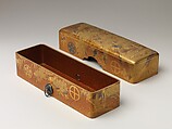 Box with Design of Pine, Bamboo, and Cherry Blossom, Sprinkled gold on lacquer (maki-e), Japan